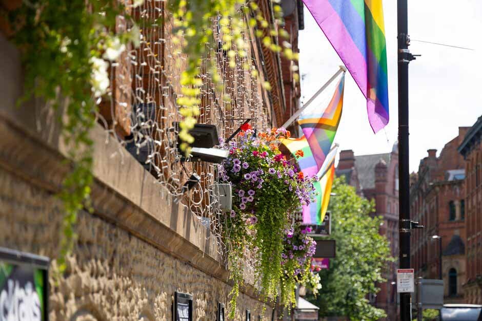 Pride flags in Manchester