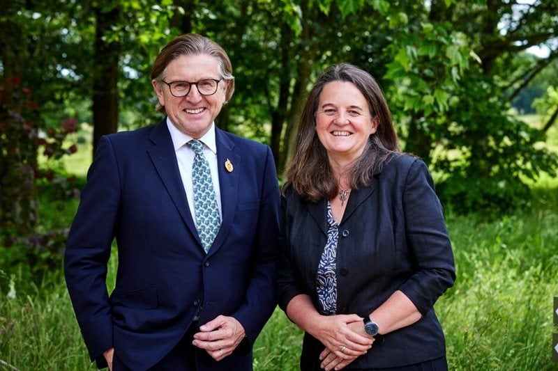 Clare Matterson Director General and Keith Weed President at the RHS Annual General Meeting 2022