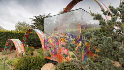 A punchy blend of full-on artistic colour, supported by imaginative planting that supports the overall feel of the space, this is a garden of pace, vibrancy and bold statements