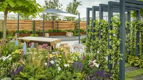 Bruntwood champion urban greening around Manchester and their garden perfectly fits the brief of a garden in which the community can come together.