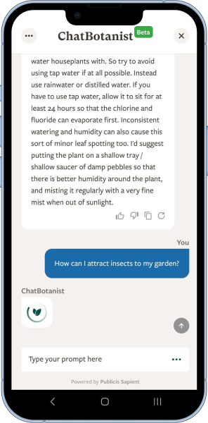 RHS ChatBotanist screenshot