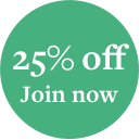 25% off, join now