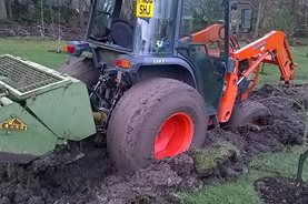 The wet weather at Harlow Carr was too much for the tractor