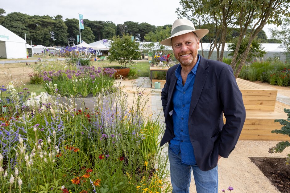 Joe Swift at his Sow, Show and Grow Garden at RHS Tatton Park 2022