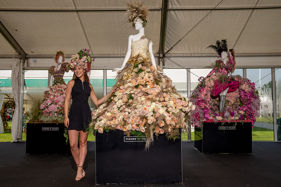 Fleurs de Villes and a model at RHS Flower Show Tatton Park