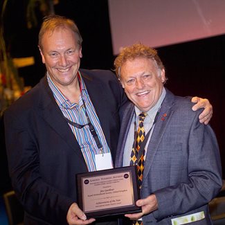 Jim Gardiner (left) receiving his award