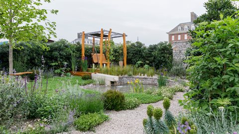 Although simple in its layout, this thought-provoking garden has been created to be environmentally sustainable, linking to the four elements and each bringing positive benefits to the earth