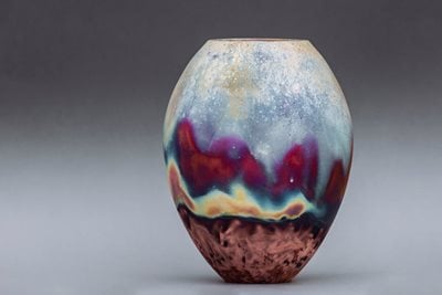 Colourful artisan vase