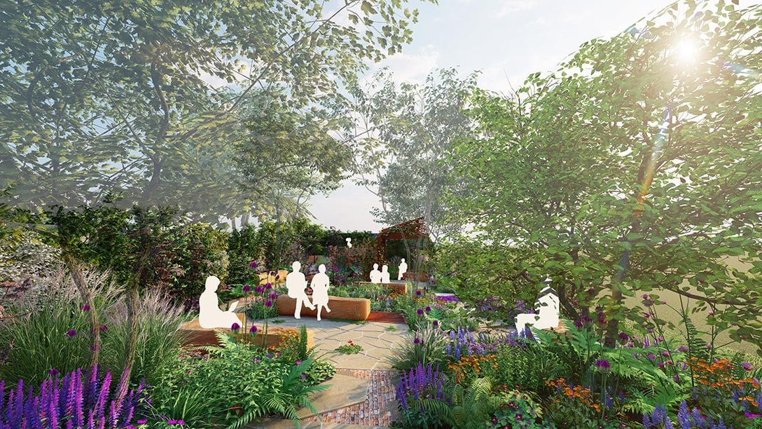 The Octavia Hill Garden by Blue Diamond with the National Trust