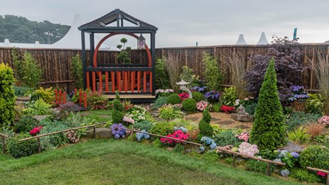 This oriental-themed garden has been designed alongside female prisoners, who wanted to create a space for harmony, balance and tranquility