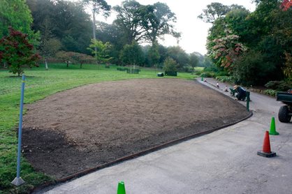 Slope re-graded and re-seeded