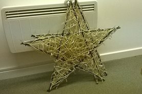 Christmas willow stars, ready to have lights inserted