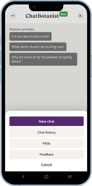RHS ChatBotanist screenshot