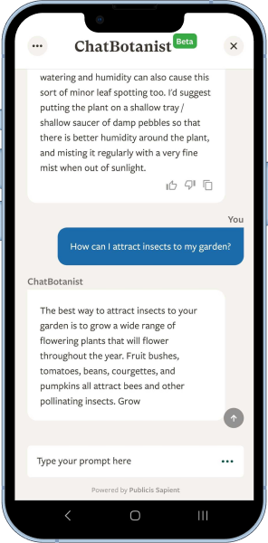 RHS ChatBotanist screenshot