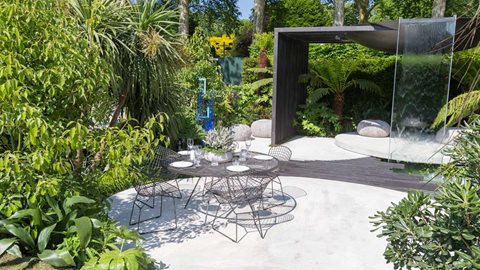 A garden full of textural and foliar interest, inspired by British sculptor Barbara Hepworth, which celebrates the special micro climate of Cornwall.