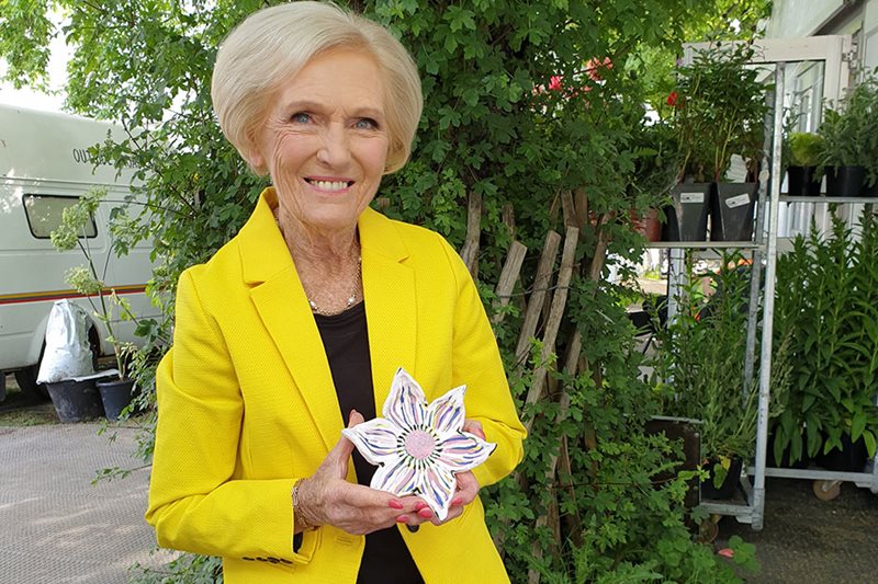 Mary Berry with her Power Flower