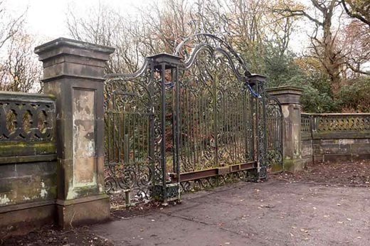 Original entrance gates on the site