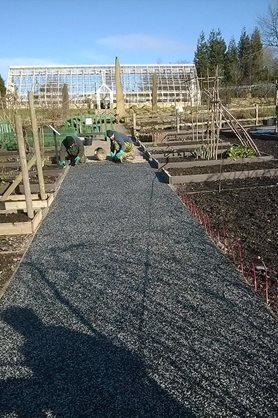 The path being laid at RHS Garden Harlow Carr