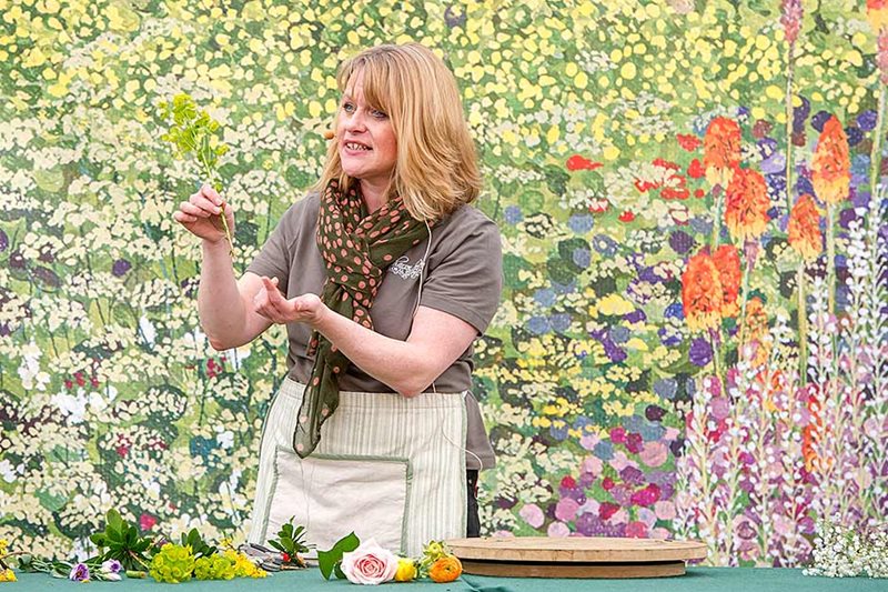 Speaker Sharon Dower in the Talks Theatre at the RHS Flower Show Cardiff