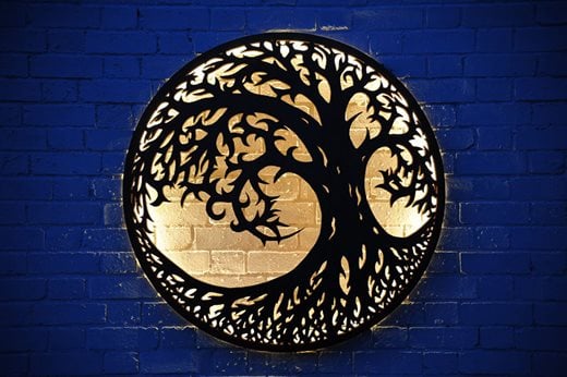 The Firepit Company Tree of Life illuminated wall mount