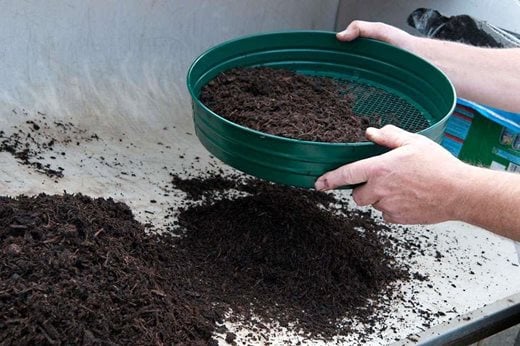 sieving compost