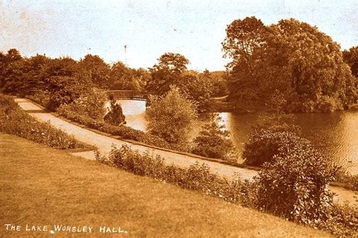 The lake at Worsley New Hall in its heyday
