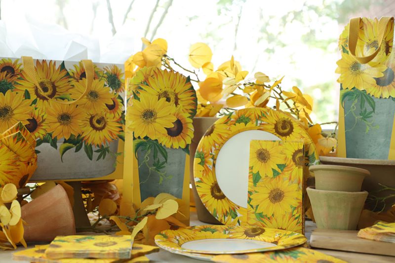 Caspari products summer sunflowers range