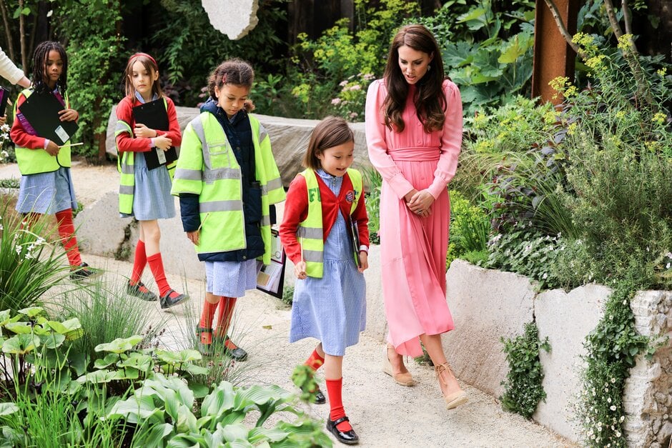 Princess Catherine with children at RHS Chelsea 2023