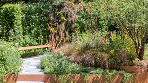 This garden is designer Kati Crome's personal tribute to her friend, writer Leslie Forbes, who died from epilepsy, as well as an attempt to raise awareness of the condition.