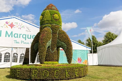 Floral rocket on display at Hampton Court Palace flower show
