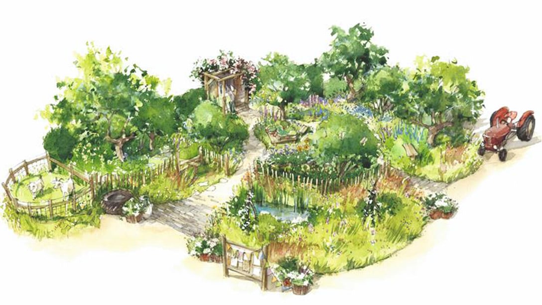 Bridge Farm garden designed by Jo Thompson for RHS Badminton Flower Show