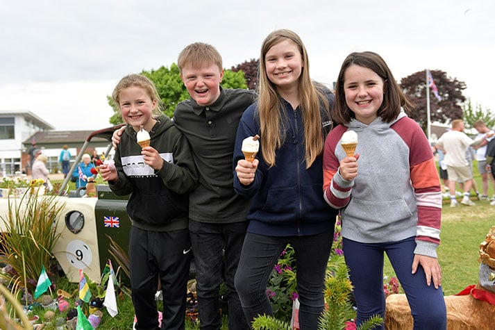 Children enjoy icecream at RHS Malvern Spring 2022