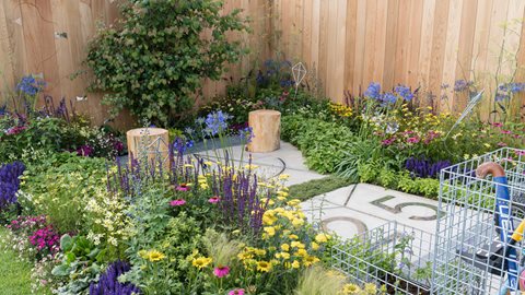 Built to highlight the Children Today charity's 25th anniversary, this vibrant garden tells the story of young people journeying from hardship to better times