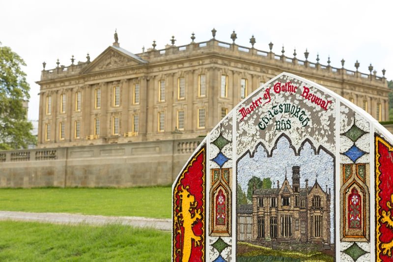 Well Dressing in front of Chatsworth House