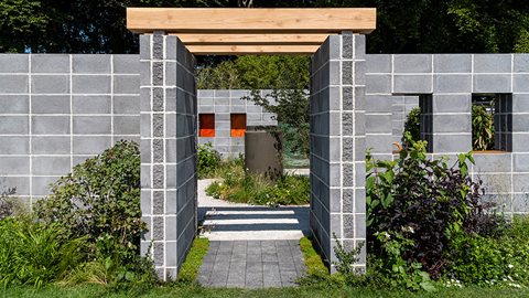 Inspired by both the past and future of Brutalist architecture, this garden is a vibrant re-imagining of how a city driveway could look if we're prepared to ditch our dependency on the private car