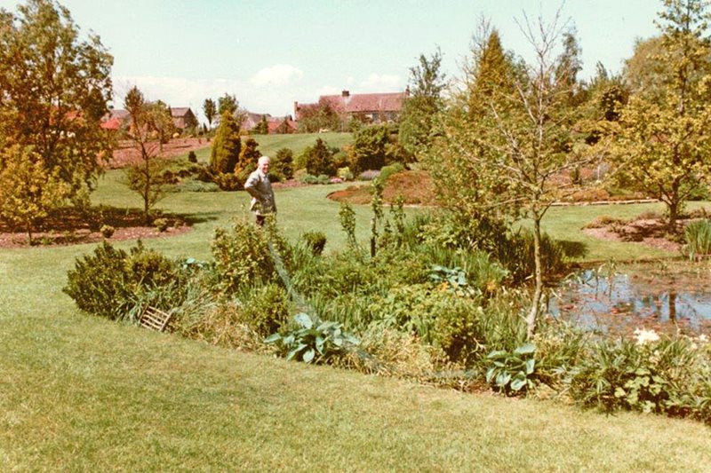The Lower Pond looking up towards the Farmhouse in the early 1980s.