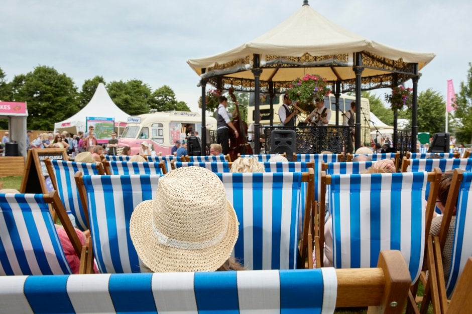 Visitors enjoying music