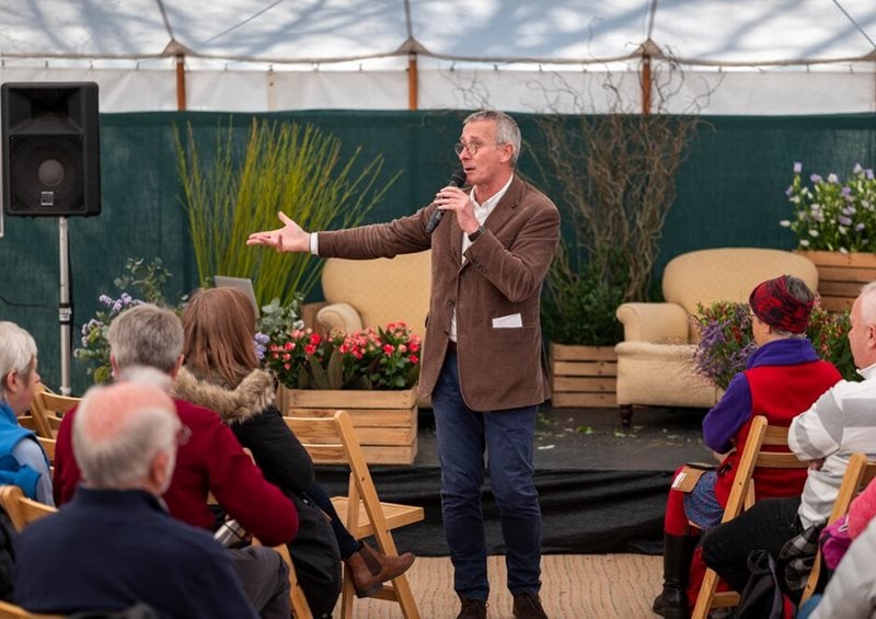 James Alexander Sinclair gives talk at RHS Flower Show Cardiff