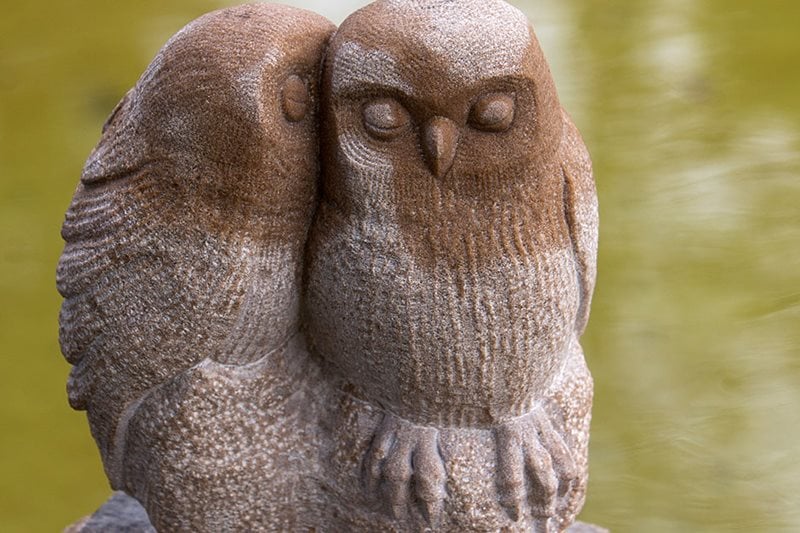 Carved owls at Crathes Castle