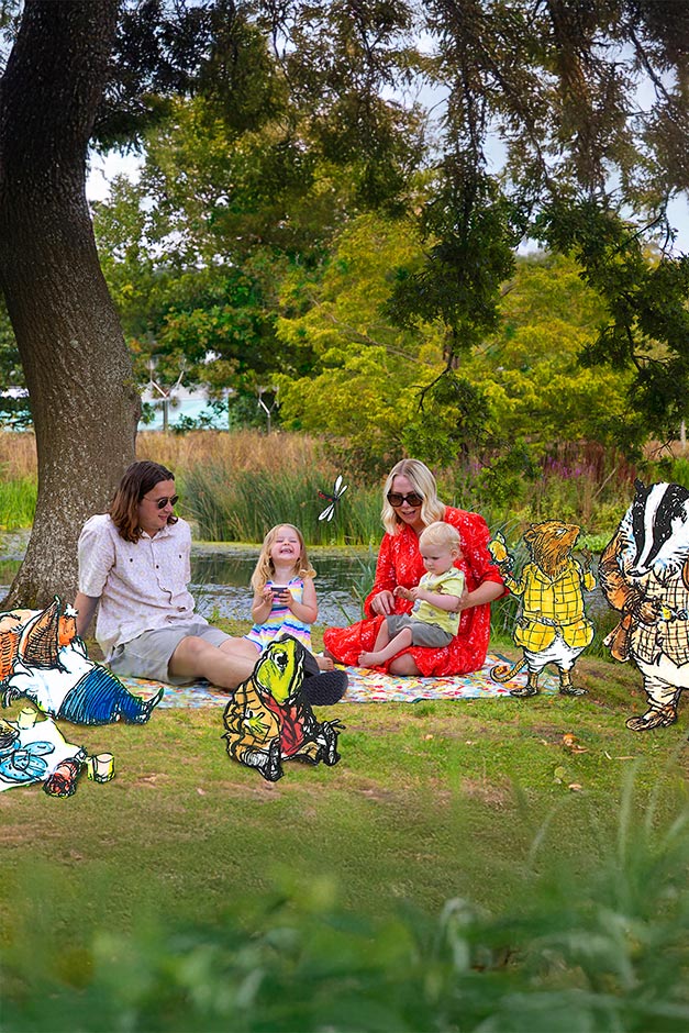 Family with Wind in the Willows characters
